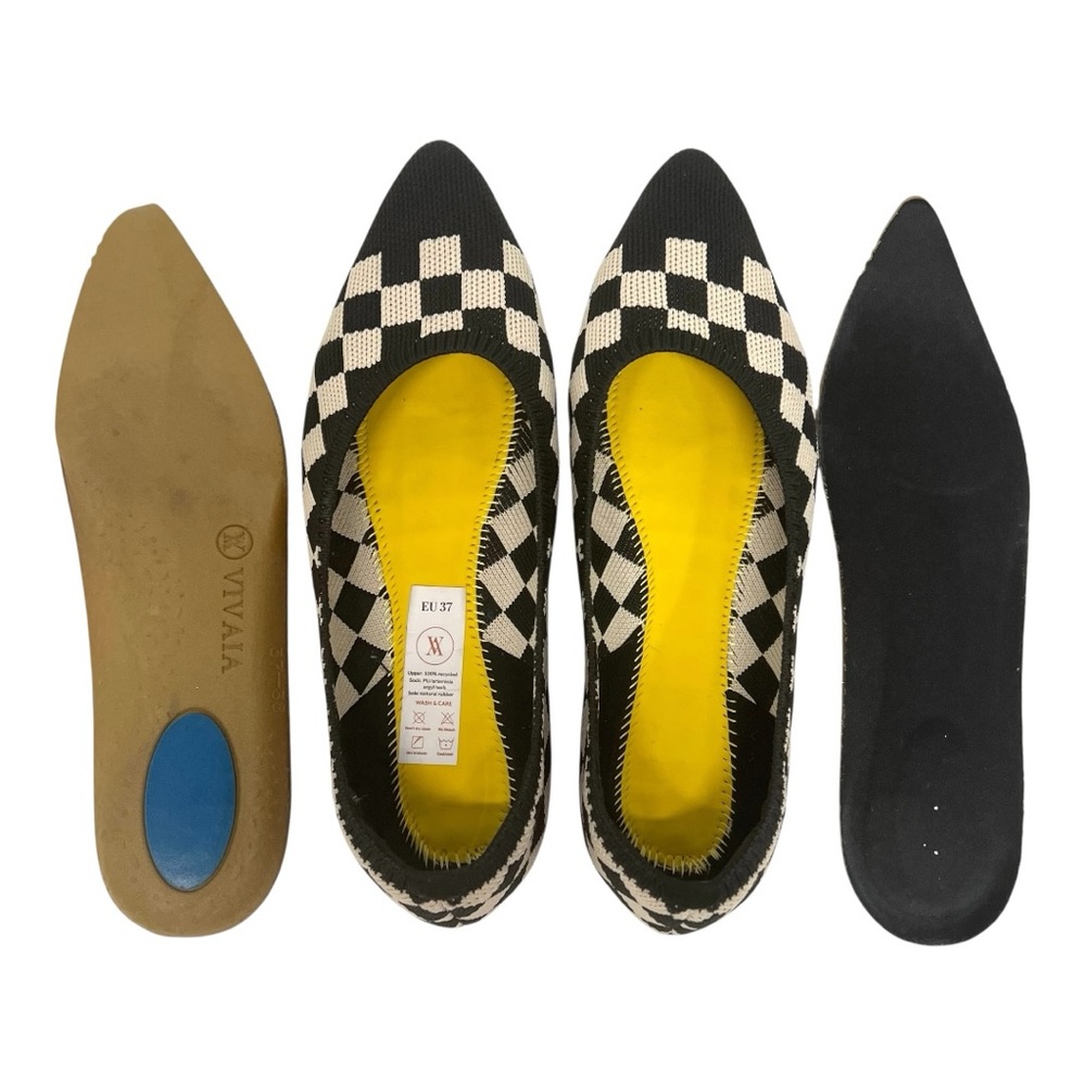 Vivaia Aria Walker Checker Point Toe Comfort Slip On Loafer Flats Women’s 37 - Picture 13 of 16